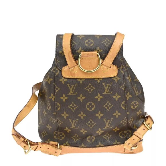 LOUIS VUITTON Montsouris MM Backpack Bag Monogram Leather Brown M51136 13SH732 - Picture 3 of 13
